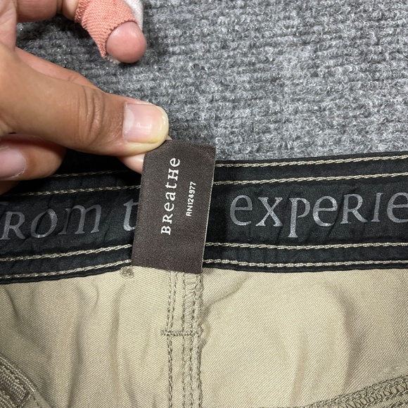 Prana Stretch Zion Straight Pants Hiking Belted Roll Up Mens 34x36 Beige 0915 - Picture 4 of 13